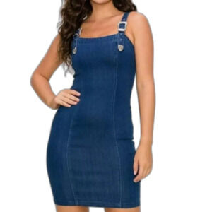 Haute Monde Women's M Denim Bodycon Mini Dress Blue Buckle Coastal Cowgirl